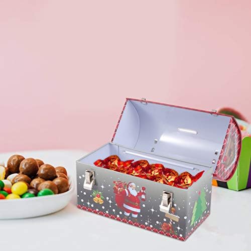 Коледен декор SOIMISS, пълнител за отглеждане, коледна лидице кутия за бонбони и бисквити, подаръци, опаковки, кутии, кутия с изображение на коледните къщички, бисквити, торта, коледни подаръци
