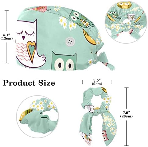 Регулируема Работна Шапчица с Пуговицей, Превръзка на Потник за Хирургически Шапки във формата на котешки цвете, Шапки с Завязками отзад и Ластик за коса под формата на Banta