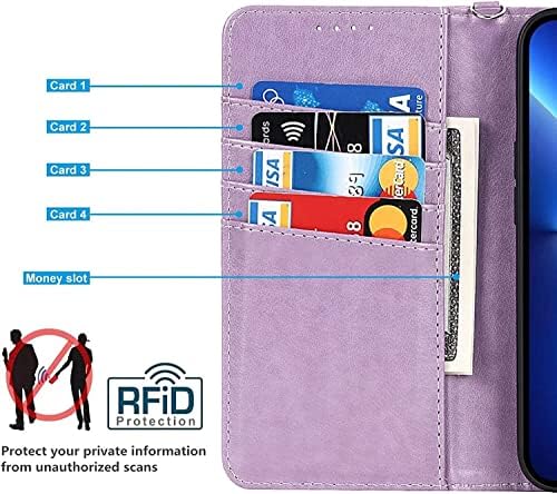 Калъф COEPMG за iPhone 13/13 Mini/Pro 13/13 Pro Max, една чанта-портфейл с панти капак, Предпазващ устойчив на удари калъф с отделения за карти, Магнитна закопчалка-поставка (Цвят: червен, размер: 13 6,1 )