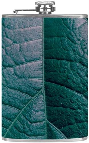 Фляжка за Алкохол от Неръждаема Стомана Запечатани с Фуния 7,7 унция в Кожа Джоба една Чудесна Идея за подарък Фляжка - Абстрактни Листата на Растенията