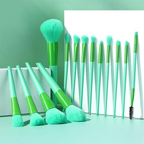 WIONC 2022 14 бр. Комплект Четки за грим-Изберете-Козметичен инструмент за красота с дървена дръжка, изработени от Синтетична коса (Цвят: зелен, размер