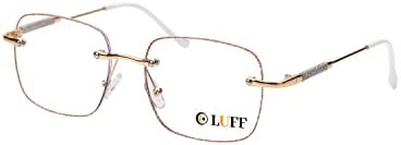Дамски Очила за четене без рамки LUFF, Блокиране на Синя Светлина, Модерни Метални Компютърни Ридеры, без рамки Очила Срещу Напрежение в очите