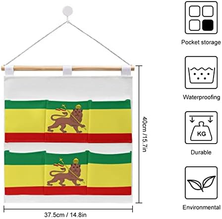 Ямайски флаг Rasta Лъв, стенен шкаф, подвесная чанта за съхранение, 6 джобове, лен памук органайзер над вратата, чанти-организаторите за спални, баня