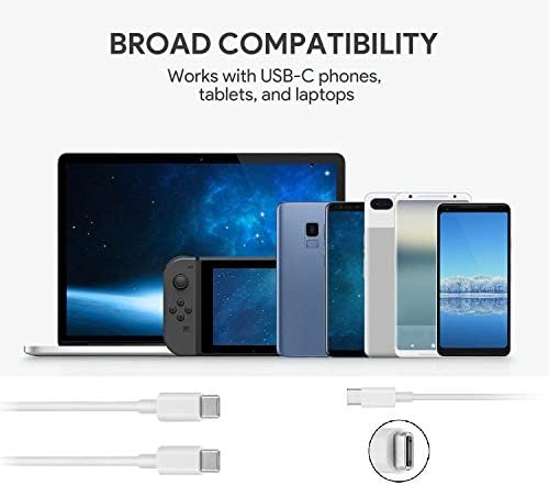 USB кабел 3.1 Type C-Type C поддържа най-новите устройства MacBook Pro, Huawei P9 с пристанище Type C, които използват бърз заряд с висок ток. (Бял)