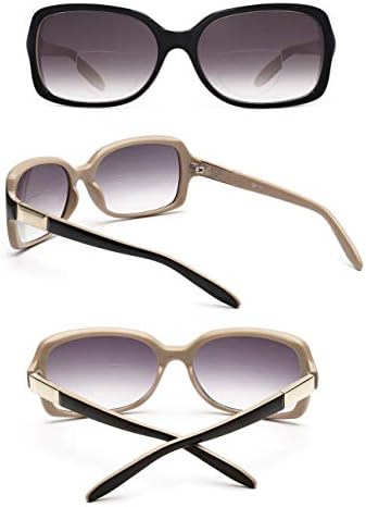 Класически бифокални очила за четене JM, квадратни стилни слънчеви очила с наклон, ридеры за жени + 2,0 черен
