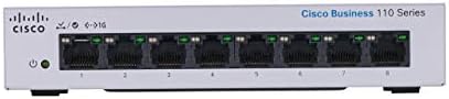 Unmanaged switch Cisco Business CBS110-8T-D | 8-портов GE | Настолен компютър | Външно захранване | Защита с ограничен срок на служба (CBS110-8T-D-NA)