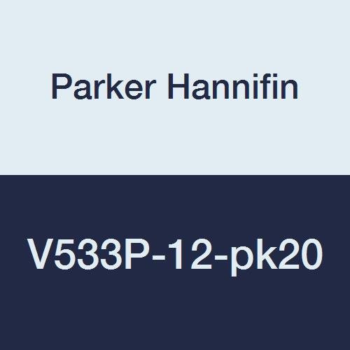 Промишлен сферичен кран Parker Hannifin V533P-12-pk20, уплътнение от PTFE, 3-бягане, Вътрешна резба 3/4 x вътрешна резба 3/4, Месинг (опаковка от 20 броя)