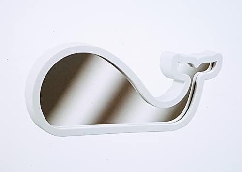 JF - Украса на Огледалата за обратно виждане във формата на Кит в Бяла Пластмасова Рамка, 10 инча