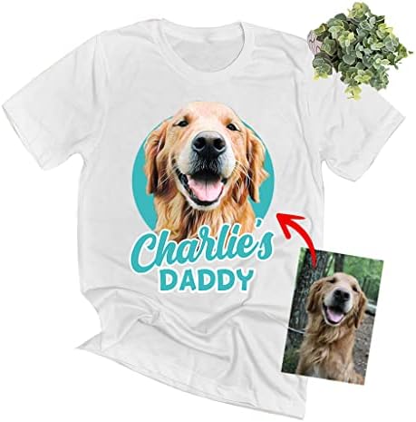 Мъжка Тениска за кучета Pawarts Custom Dog Риза, Ризи, за Баща, за Мъже - Индивидуално, Риза, Персонални Тениска за Кучета, Ден на Бащата, Татко за Кучета