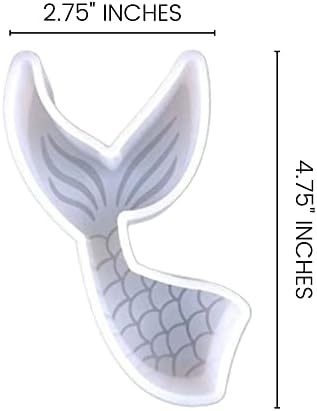 Силиконова форма за Опашката на Русалка | Размер на 2,75 Широк х 4,75 Дължина | Форма за Опашката на Русалка | Малък дизайн на Опашката на Русалка за Свежест, на Сапун, на Смола, на Свещи