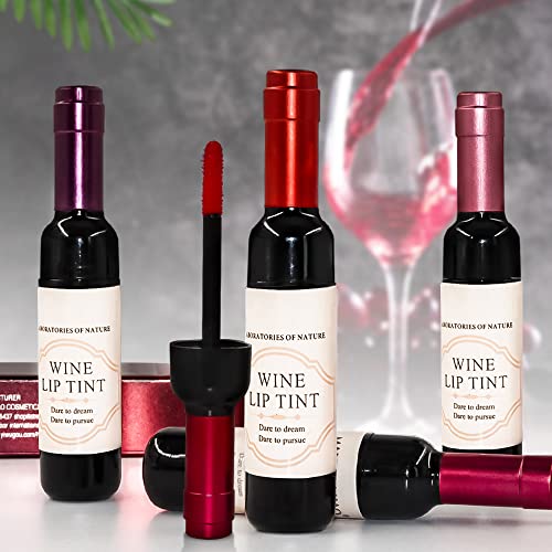 Комплект за оцветяване на устните Xaena Indulge in Lip Colors в лозаро-винарския стил - 6 матов течни червила в опаковка от бутилка вино, устойчиви, непромокаеми и овлажнители - идеалният подарък за рожден ден за жени