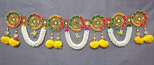 Бижу, Огледало с Ръчно изработени, Врата Окачен Торан Бандарвал за Декорация на дома Дивали