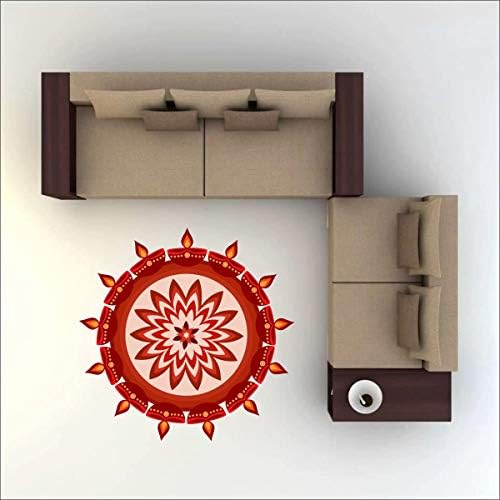 Дивали Special - Цветна Декоративна стикер Rangoli за декорация на пода в Размер на - 30 см x 30 см Комплект от 2 броя от Indian Collectible