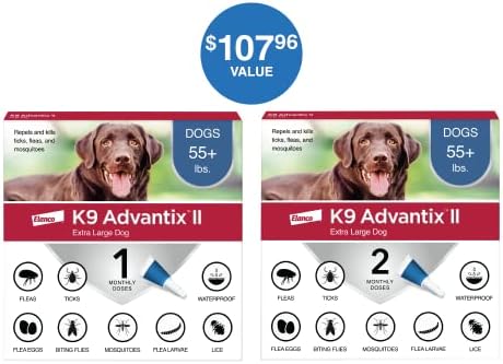 K9 Advantix II XL За ветеринарните кучета - Препоръчителното лечение и профилактика на бълхи, кърлежи и комари | За кучета с тегло над 55 кг | за Доставка в рамките на 3 месеца