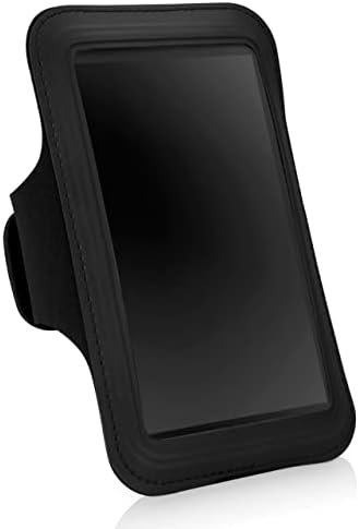 Калъф BoxWave, който е съвместим с Samsung Galaxy Feel2 (калъф от BoxWave) - Спортна превръзка, регулируема превръзка за тренировки и тичане Samsung Galaxy Feel2 - Черно jet black