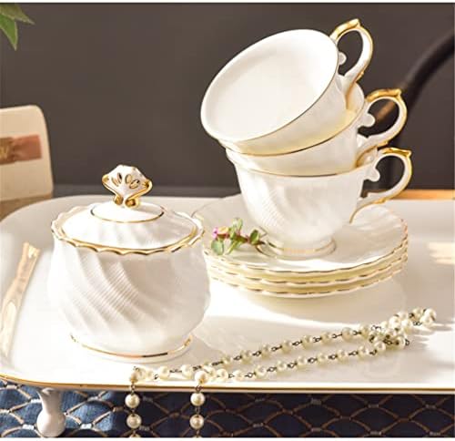 Кафе Сервиз от Костен порцелан със златна рисувани YTYZC, Следобеден Чай, Малка Чаена чаша, Подарък За нов дом (Цвят: E)