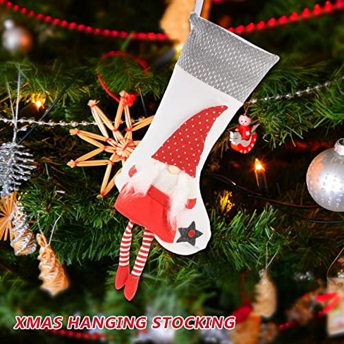 LUOZZY Коледно Дърво Декор Коледен Чорап под формата На Джудже Подарък Пакет Очарователна Чанта За Отглеждане В Формата на Джудже - Бял