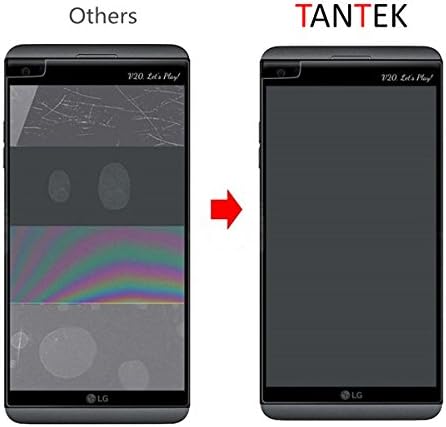 TANTEK [2 опаковки със защитно фолио за дисплея на LG V20, фолио, изработени от закалено стъкло, Ултра Прозрачна, Не се драска, Без мехурчета, подходящ за използване в порта