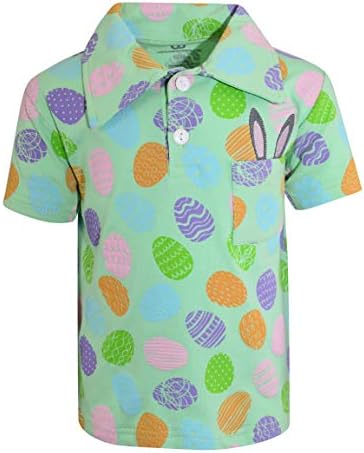 Уникална Риза Поло с къс Ръкав Easter Egg Бъни Hunt за малки Момчета